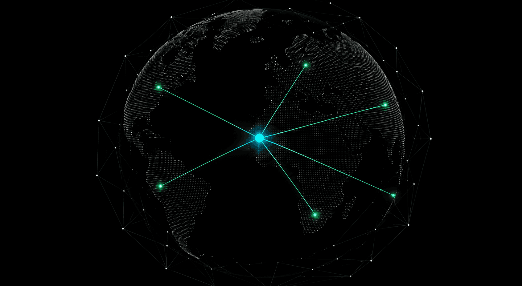 Abstract visualization of a zero-latency Anycast network architecture routing LLM inference tokens at the edge.