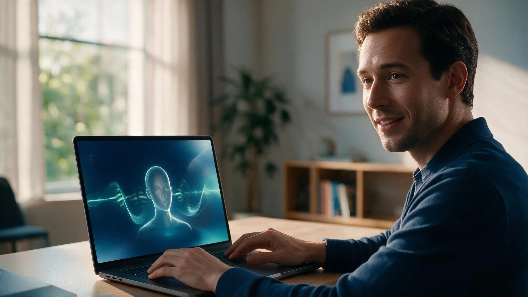 Candidate having a live AI interview with Avya, Zeko AI's interview agent, on a laptop