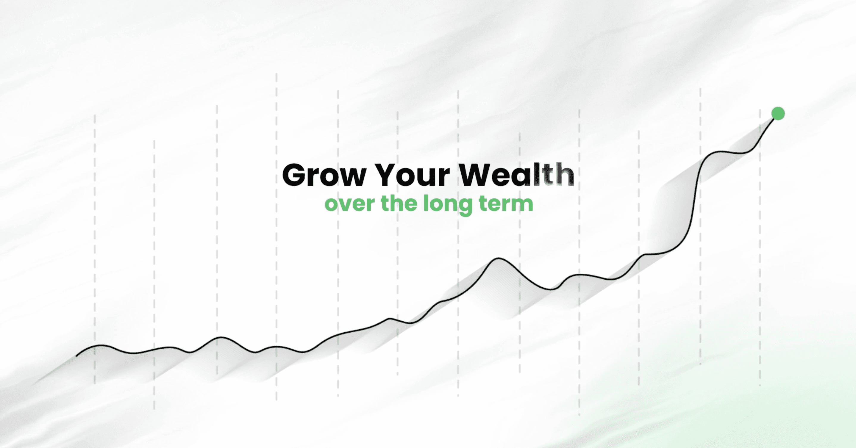 Line graph illustrating long-term wealth growth with upward trend, featuring the text “Grow Your Wealth over the long term.” Represents Prophet’s data-driven stock picking strategy for maintaining a 10 stock portfolio, inspired by investing legends and proprietary algorithms, optimized for market-beating returns and 21.6% average annual performance.