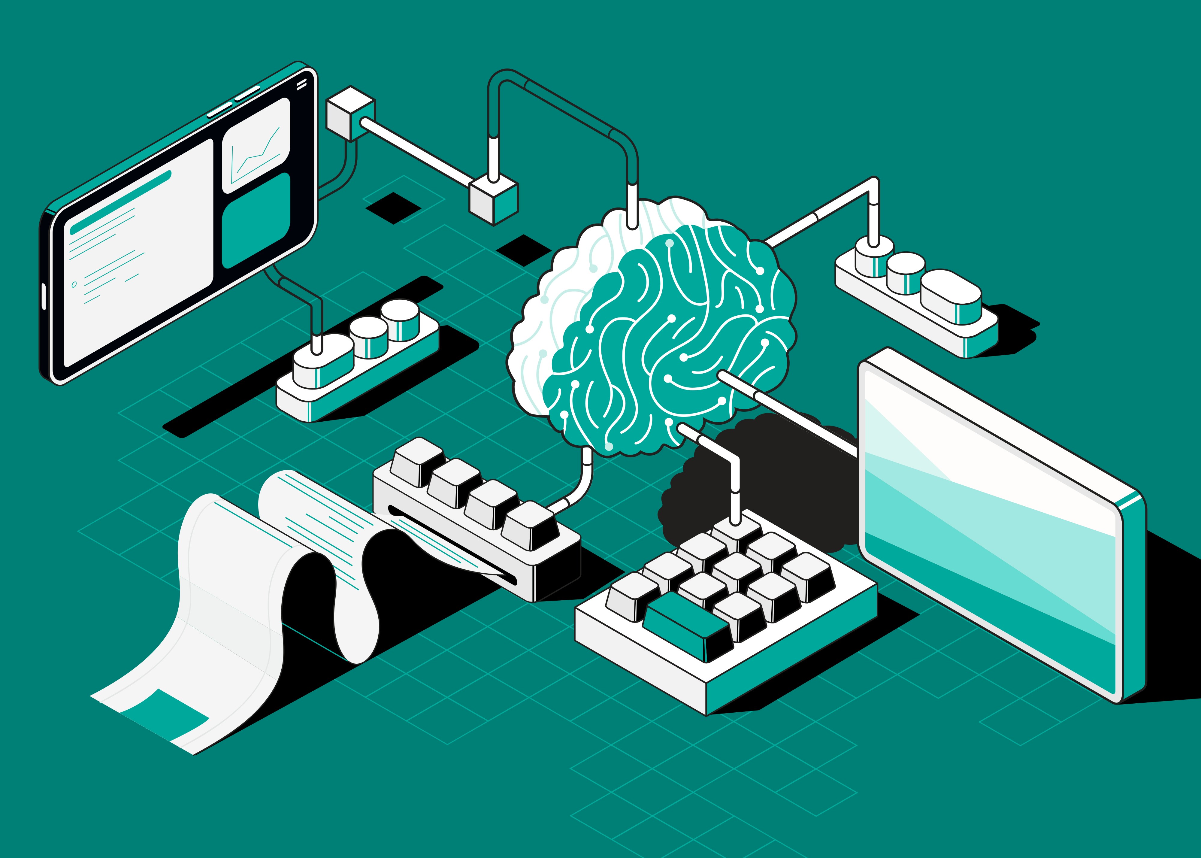 A minimalist wooden desk with a small lamp and an open notebook, situated in a bright, warm-lit room.