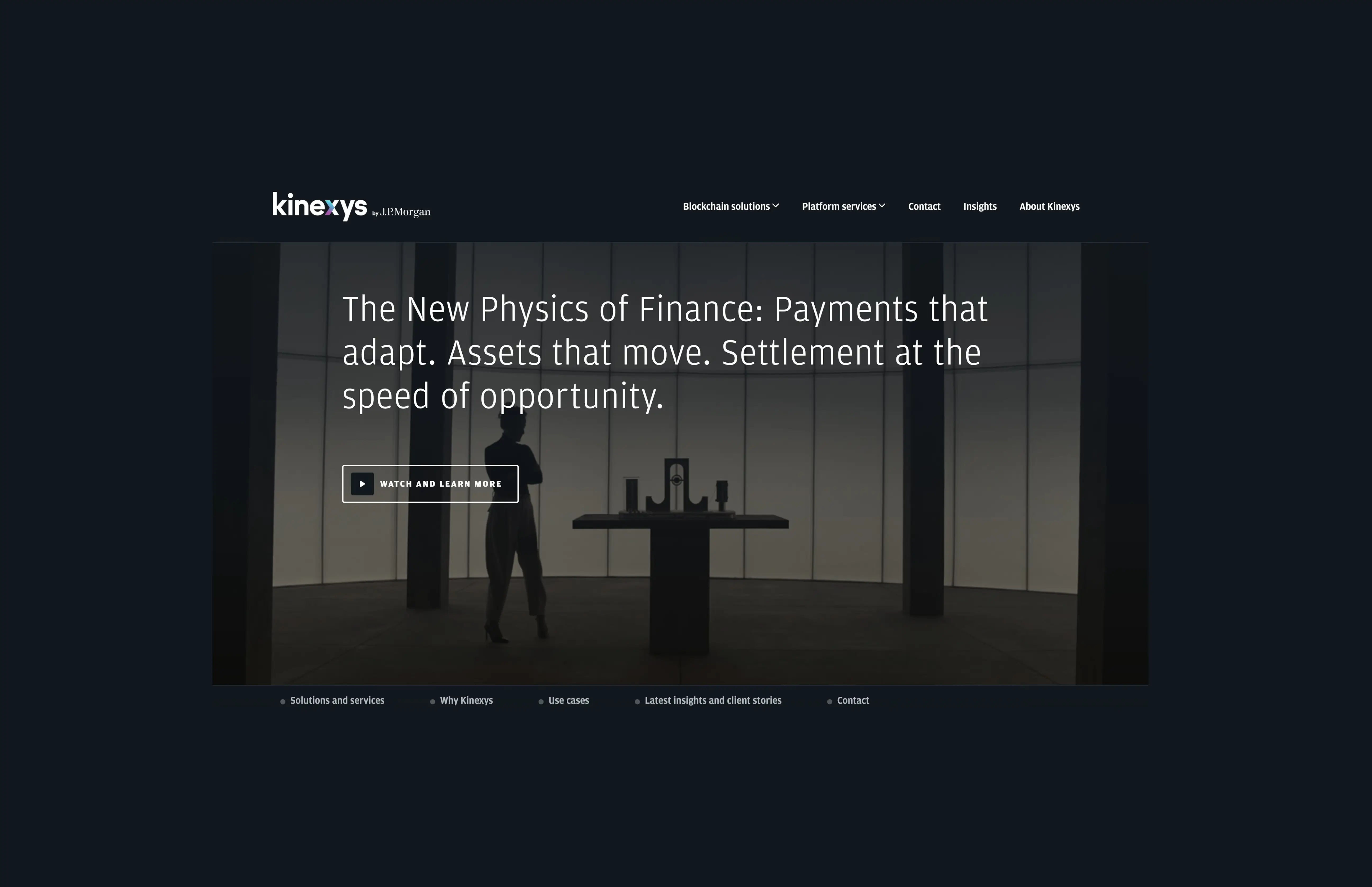 JPMorgan Kinexys blockchain settlement platform illustrating how traditional finance institutions are integrating tokenized payment and asset infrastructure.