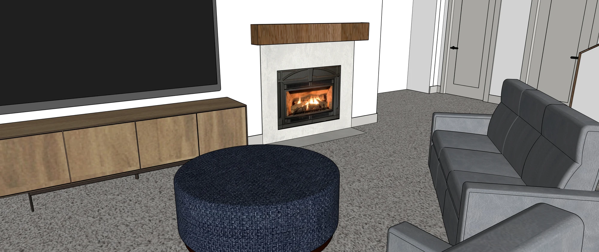 Project gallery image highlighting modern tailored finishes and functional space planning and thoughtful conceptual design selections by Mint Interior Design.