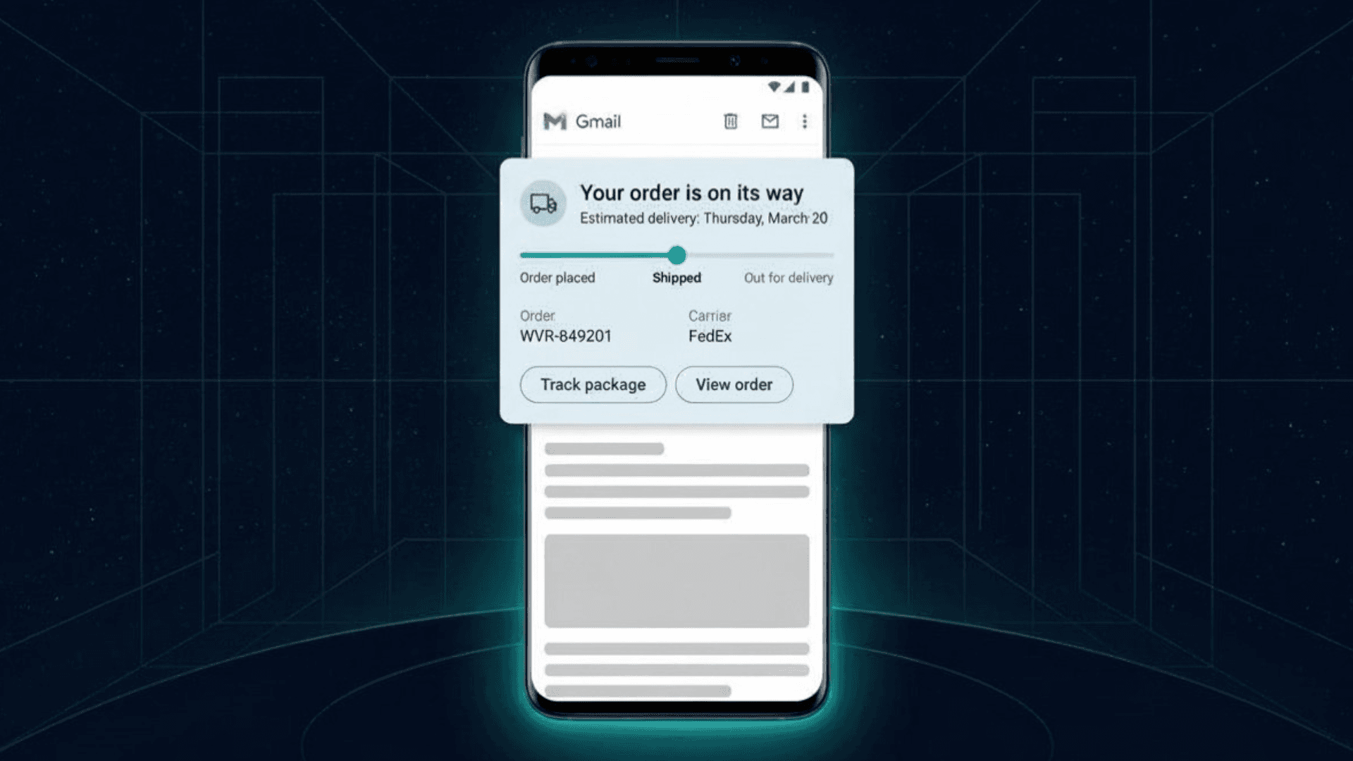 gmail summary card example