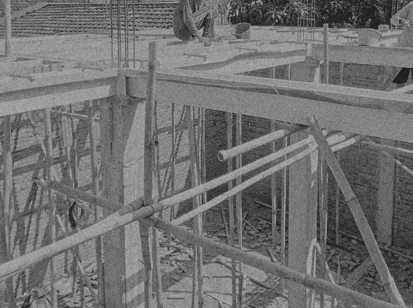 Portrait of a woman with dynamic swirling lines around her face.