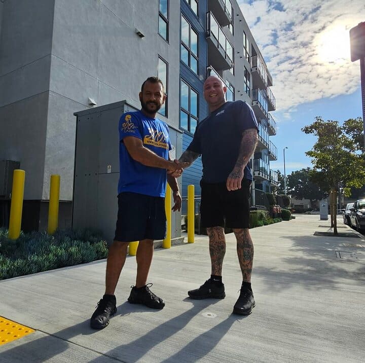 skilled movers handshake after moving job