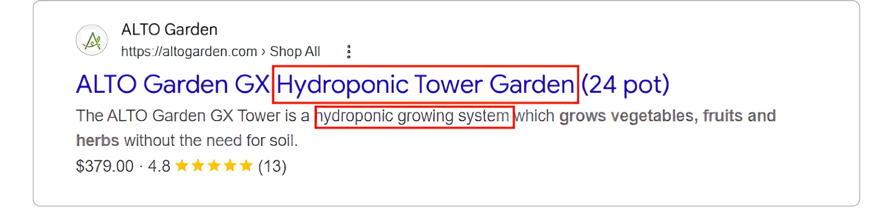 Google search result for ALTO Garden GX Hydroponic Tower Garden 24 pot system 