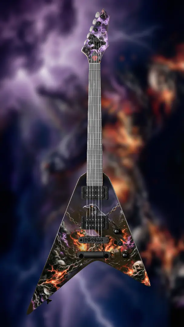 modern guitar 3d rendering
