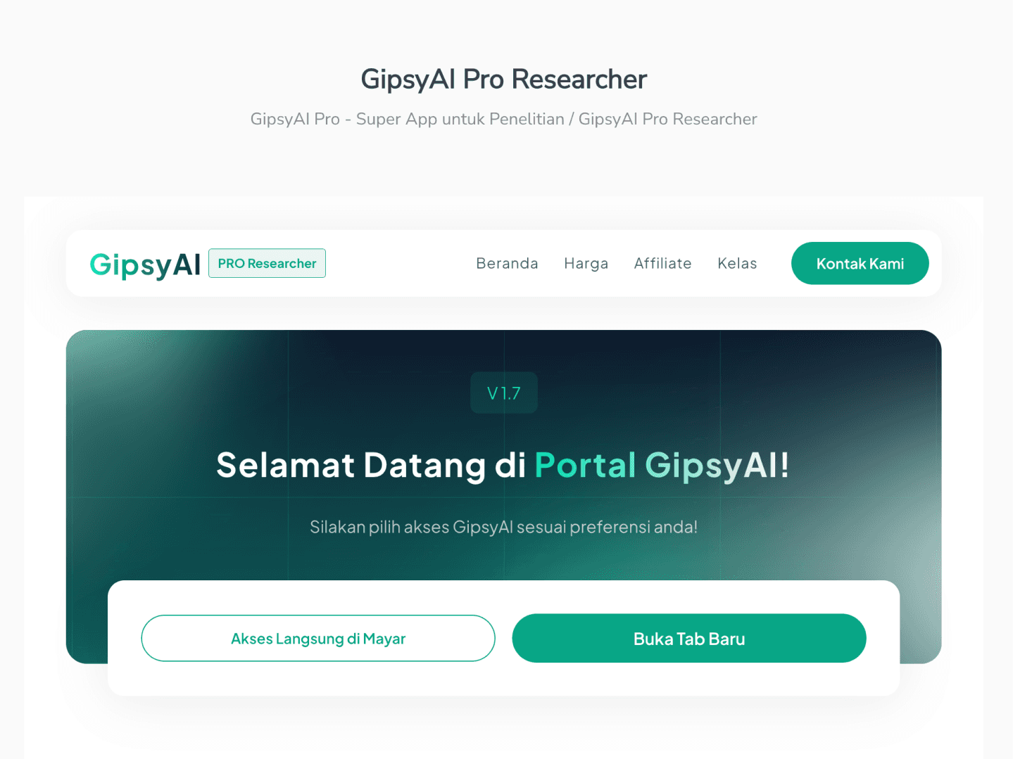 Langkah Pertama Penggunaan GipsyAI