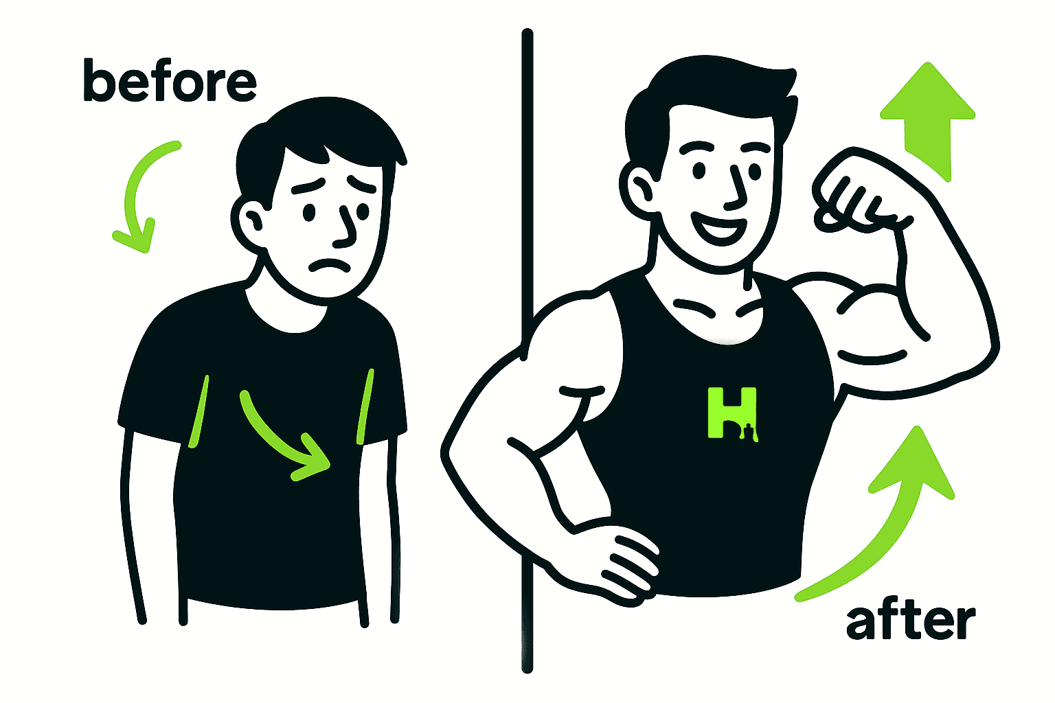 UGC creator records his progress for the "before/after" video to show his body transformation.