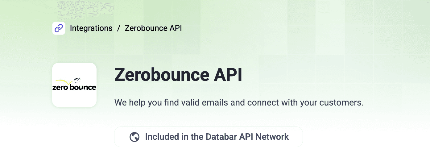 Zerobounce integration