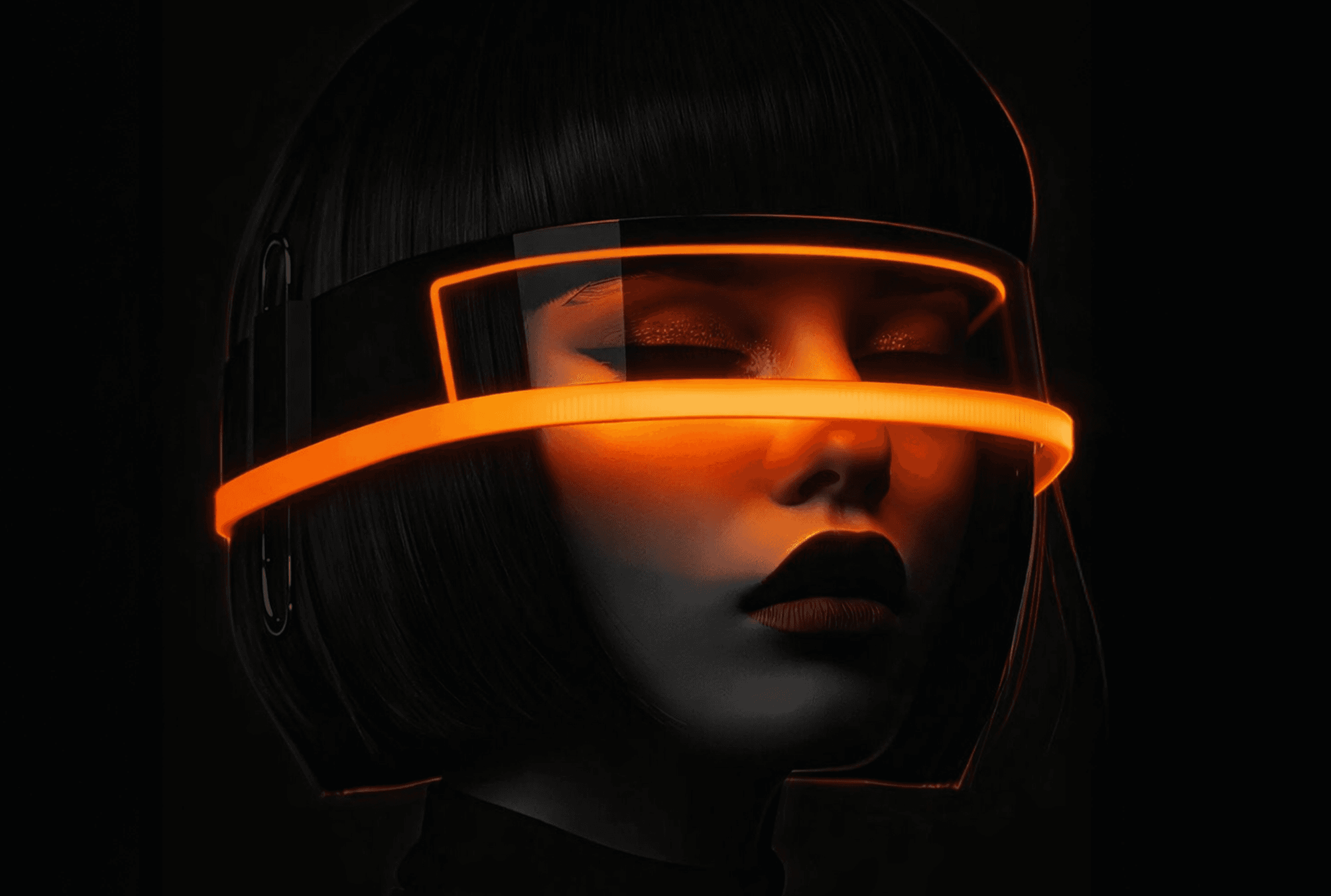 Black cosmetic product bottle against a dark background