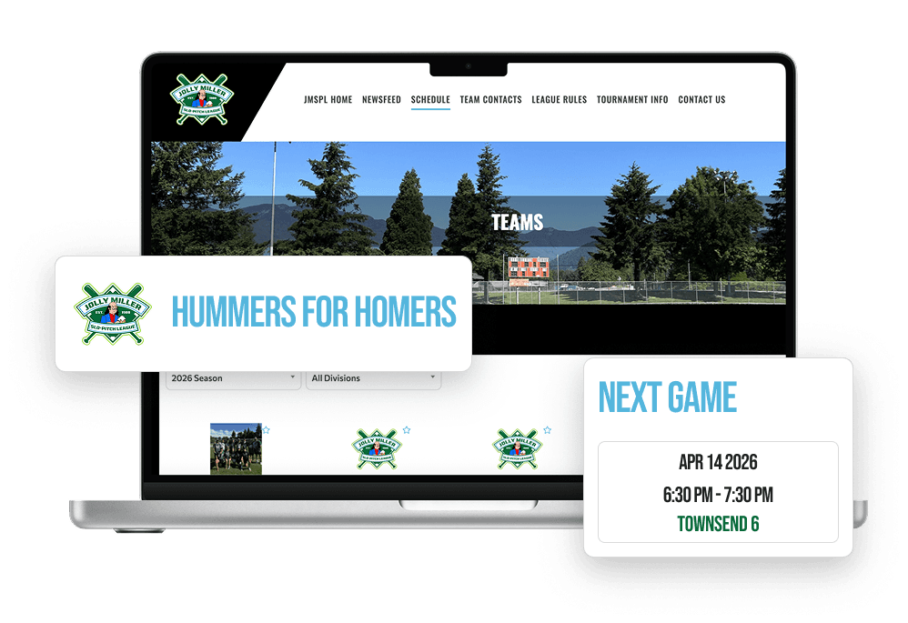 Slo-Pitch Website Builder Team Pages powered by TeamLinkt