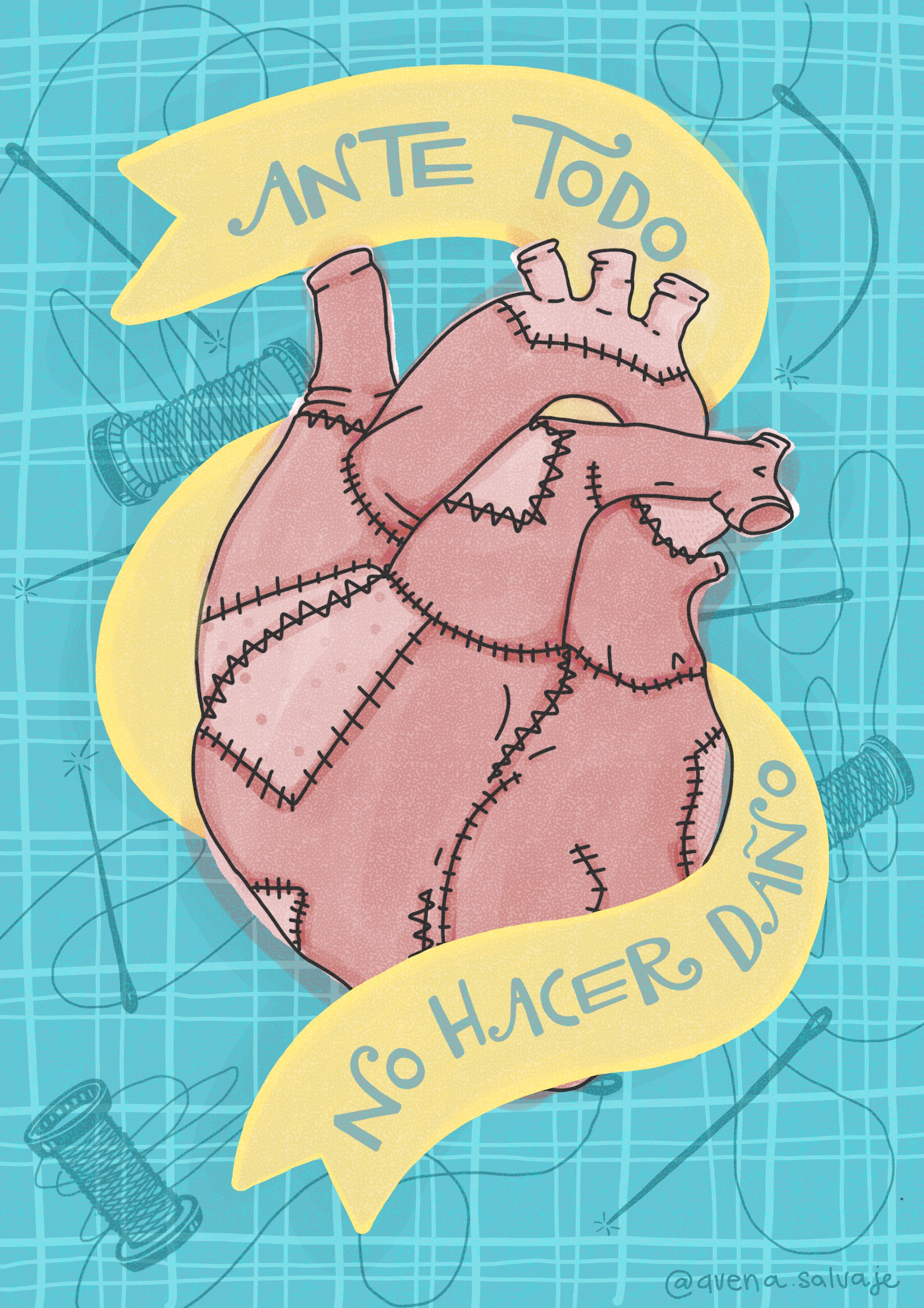 Ilustracion de una guitarra con una persona caminando en la base