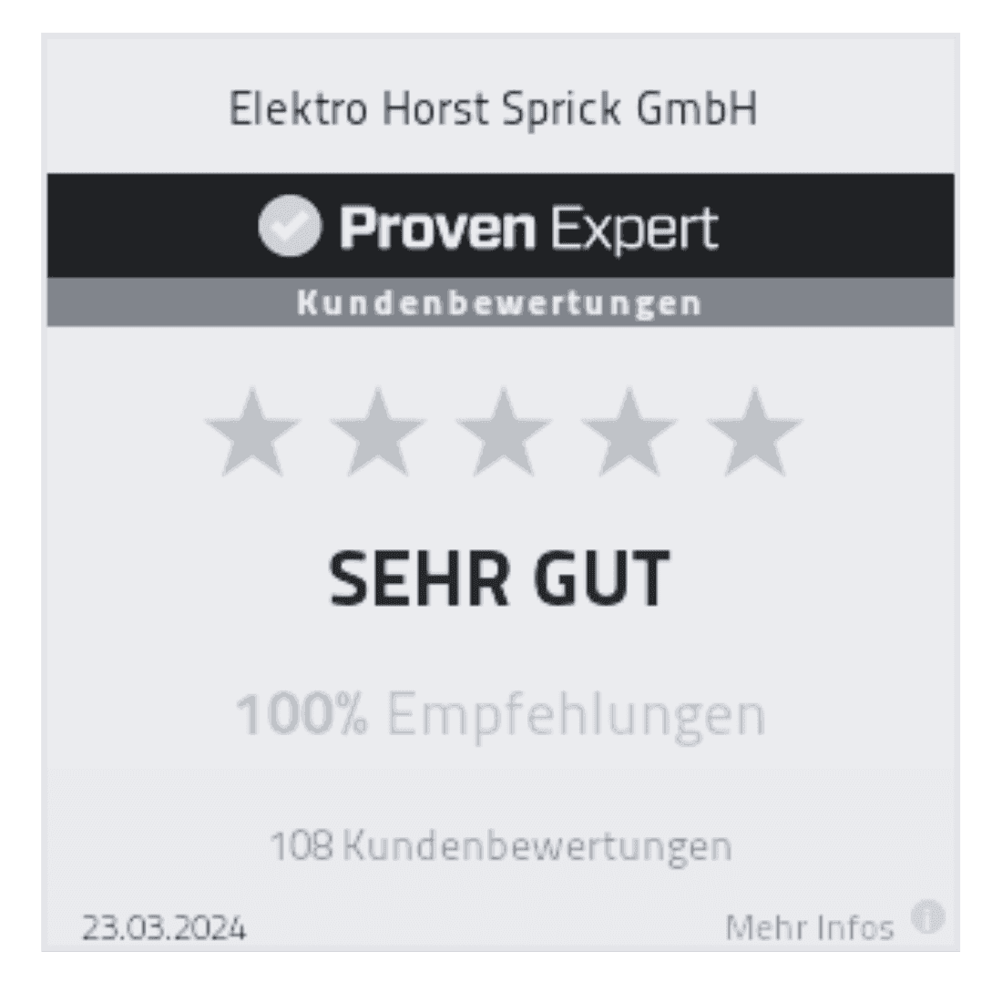 Proven Expert Bewertung: 5 Sterne – Sehr gut