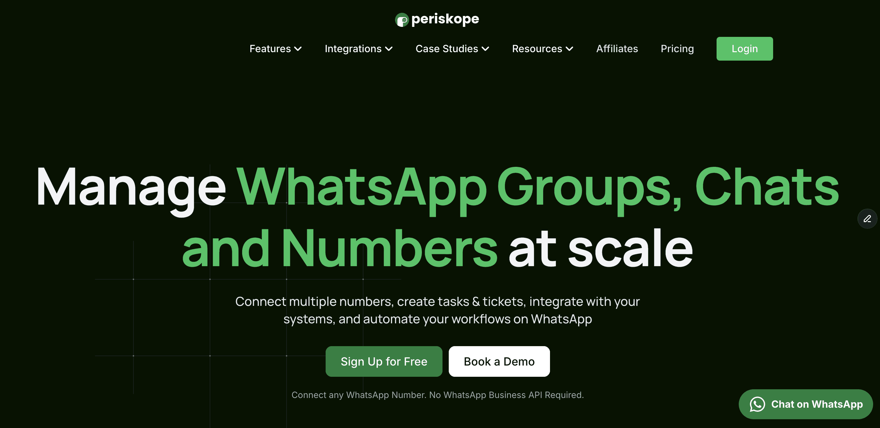 Periskope homescreen