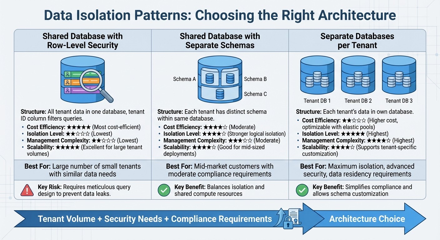 Multi-Tenant Data Isolation Architecture Models Comparison