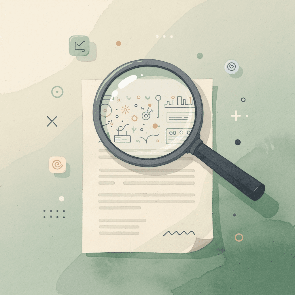 Magnifying glass examining a document to check settlement eligibility
