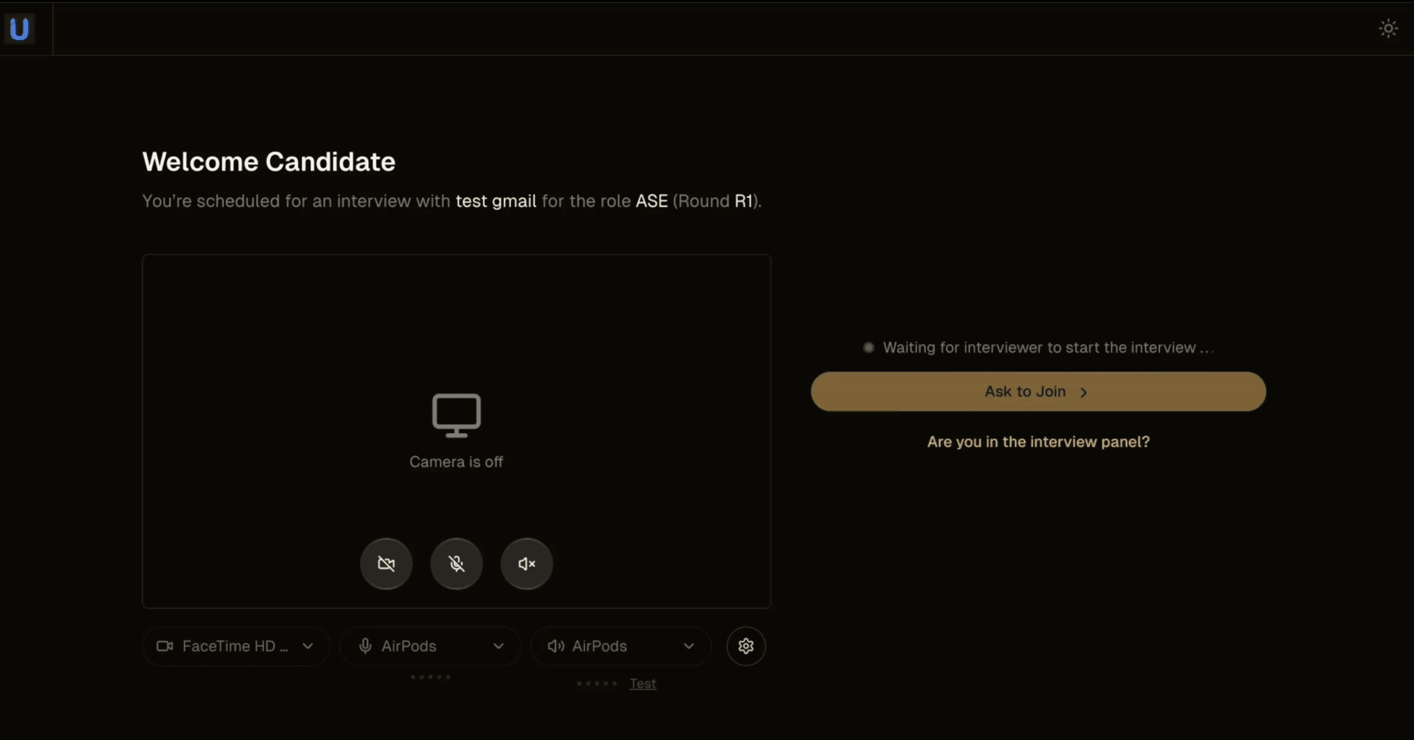 Default candidate view