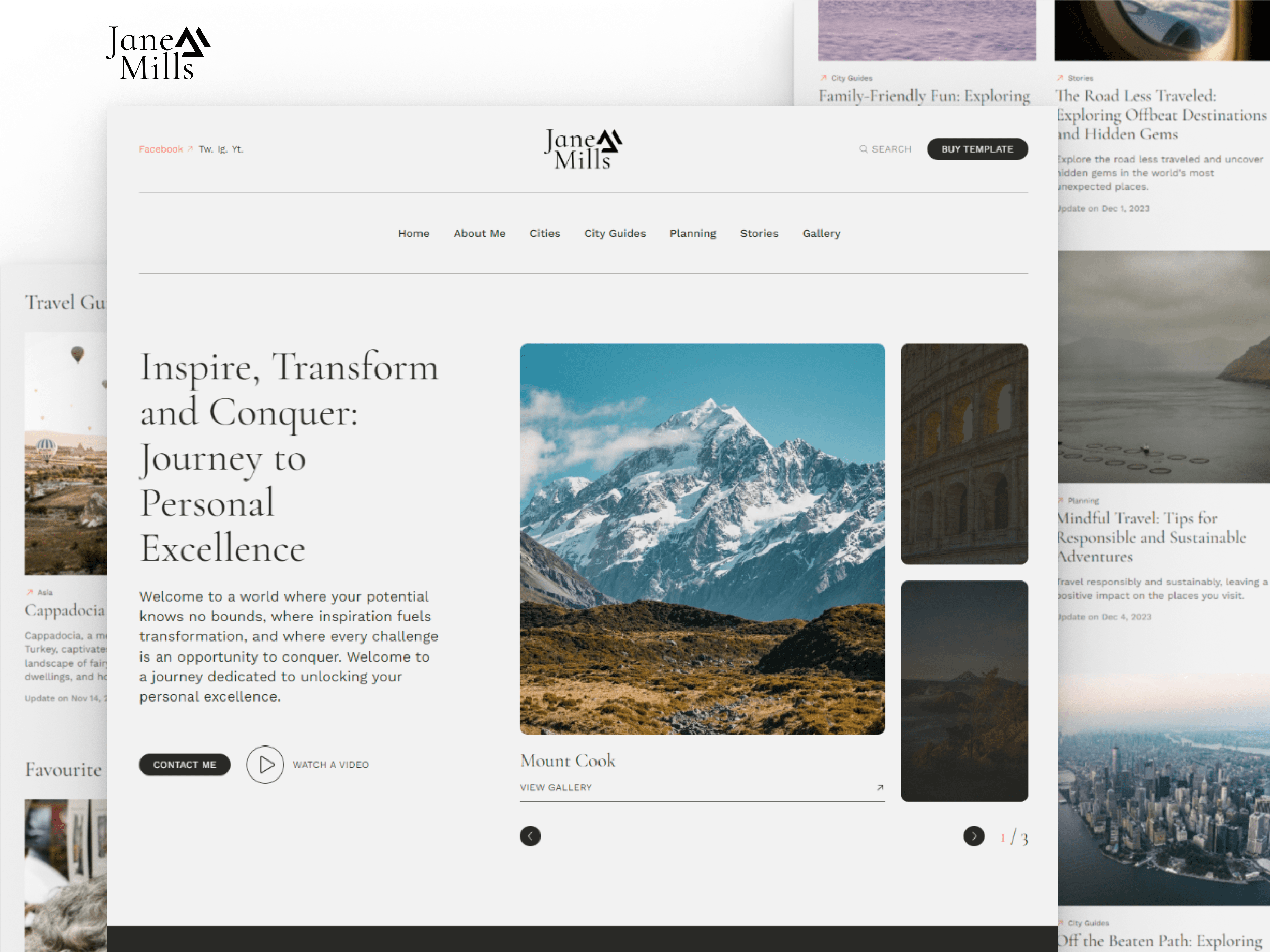 Jane Mills - Framer Template for Personal Travel Blogger