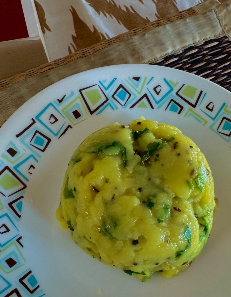 Tandalachi ukad- steamed rice flour recipe with a few spices