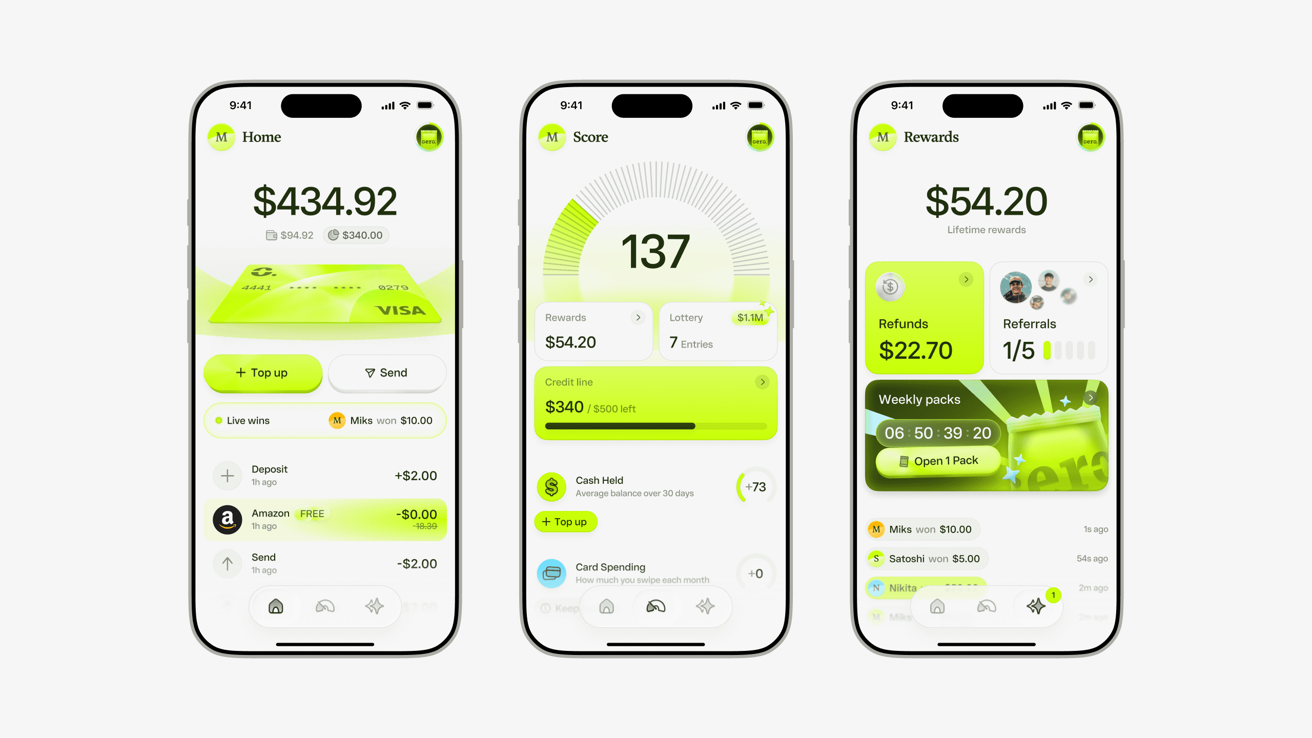 Cero Finance mobile app design