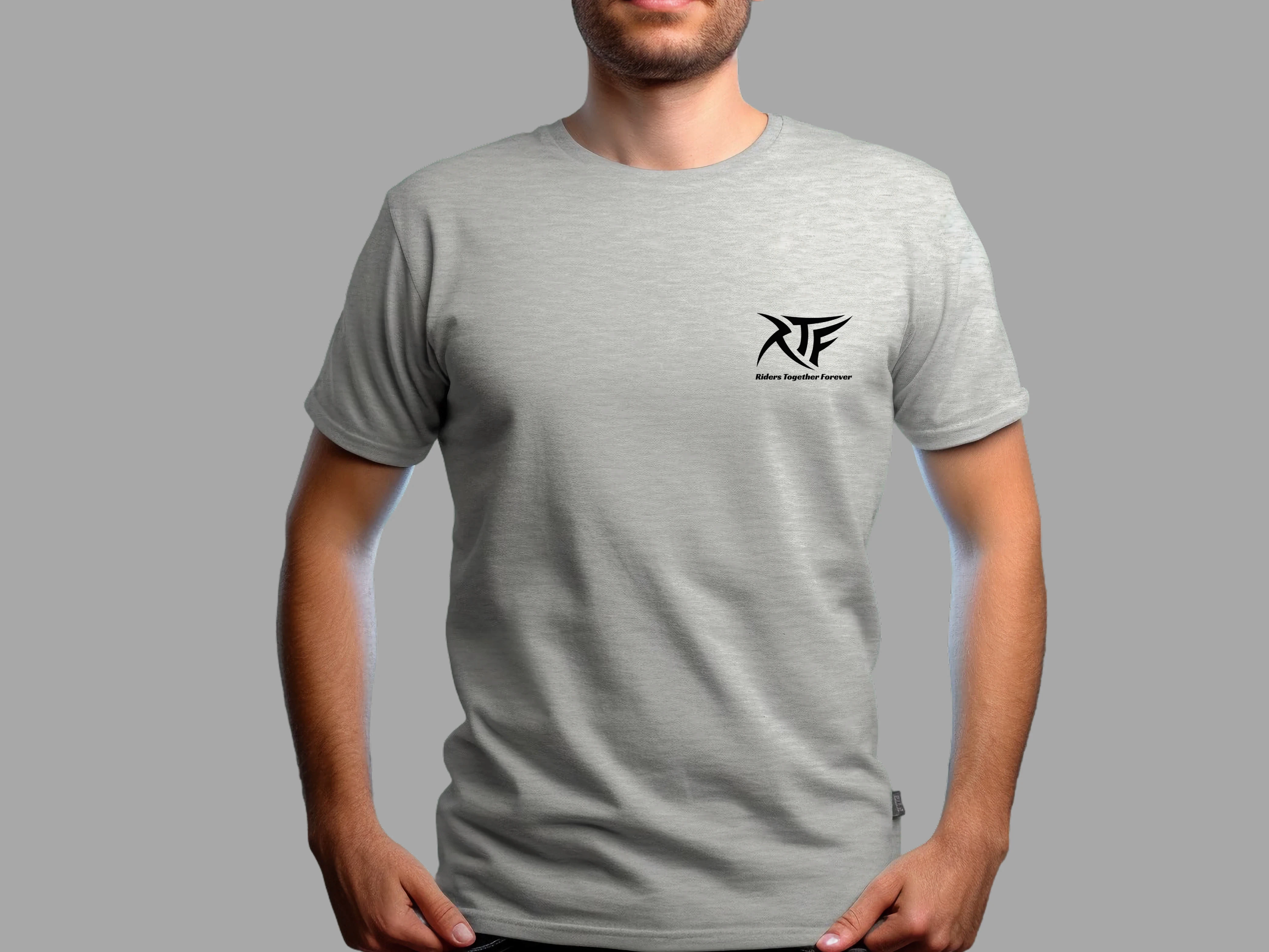 male short sleeve shirt RTF logo mockup