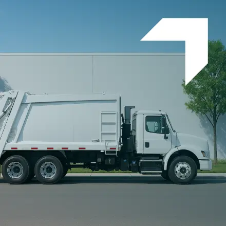 White garbage truck representing Garbage Truck Insurance services