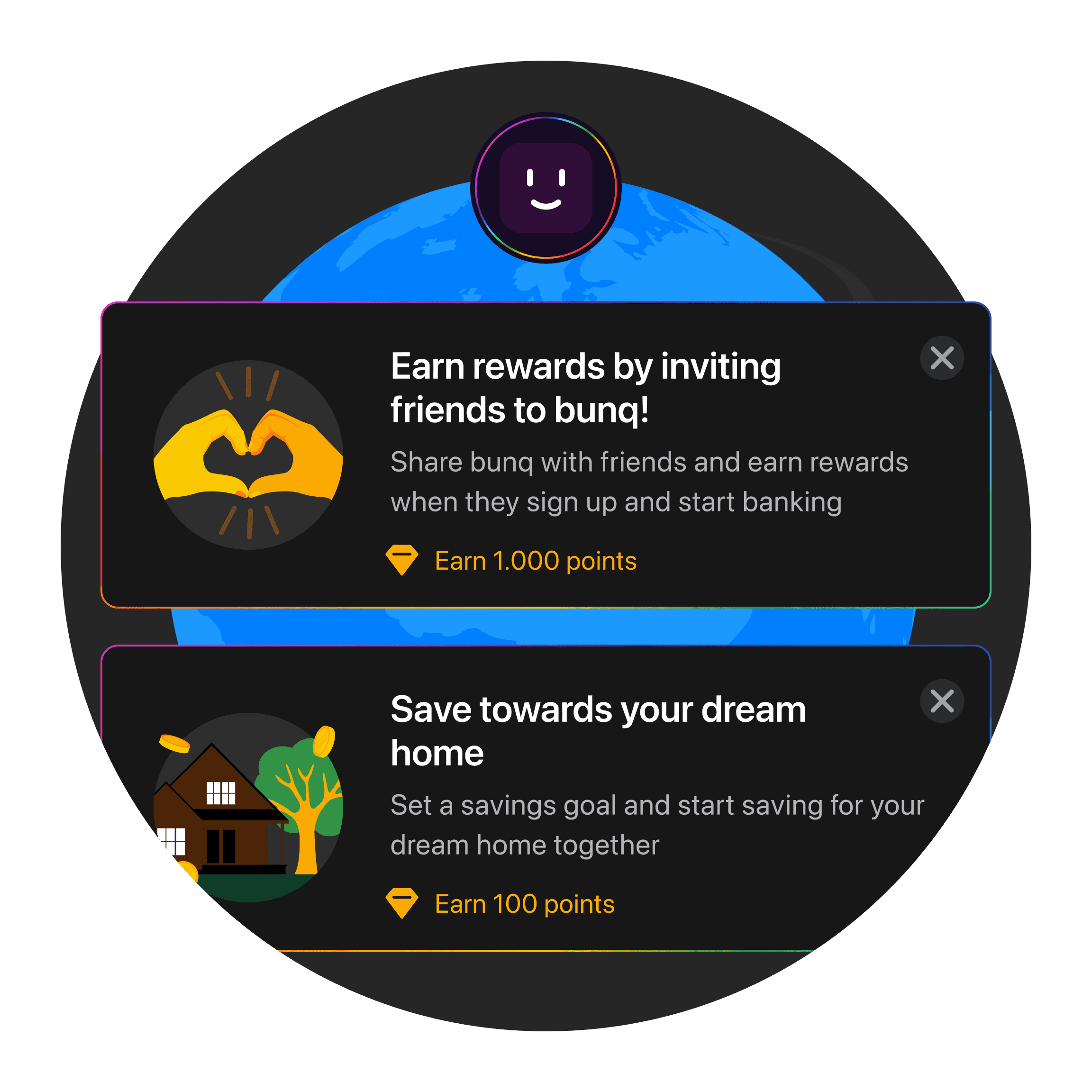 A digital display shows current prices for Bitcoin, Ethereum, and Solana, along with their market trends.