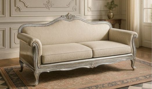 Plum velvet 3-seater with channel tufting and gold-toned legs.