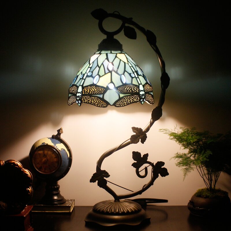 Elegant stained glass desk lamp with modern appeal and high-quality craftsmanship.