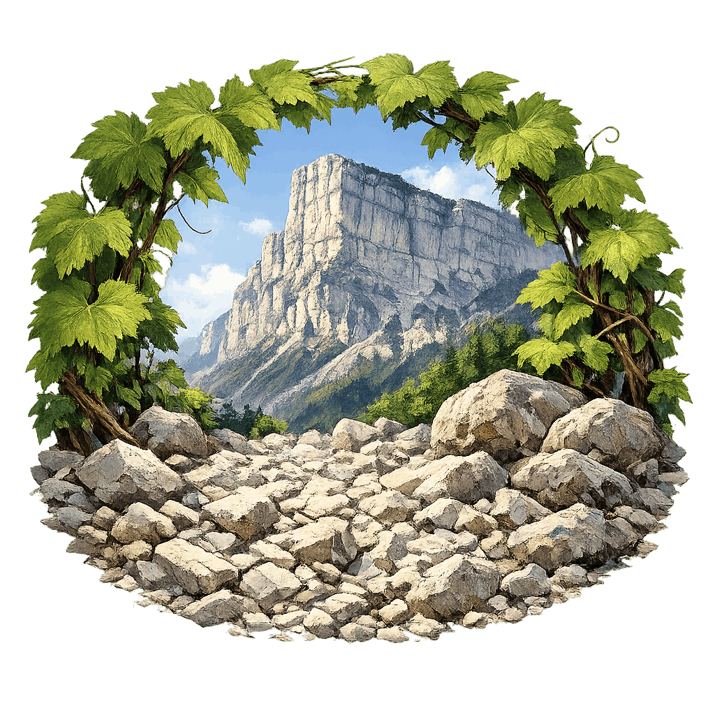 Detailed graphic of the Abymes wine region.