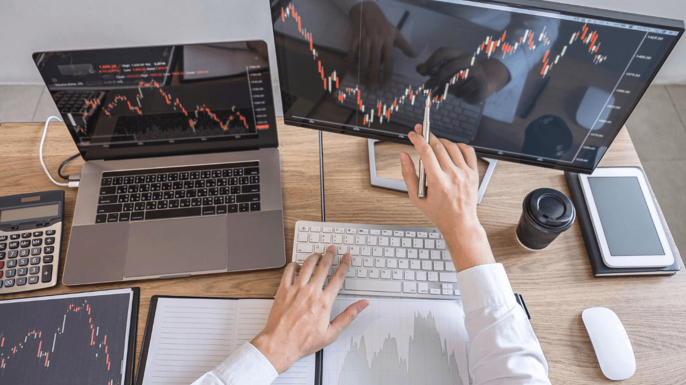 Person analyzing stock market chart data - On-Chain Analysis 