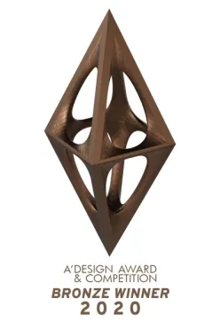 Bronze A’ Design Award 2020 trophy, Interior Space and Exhibition Design category, for the Tbilisi Design Hotel by Marian Vist, ImPERFECTION DESIGN