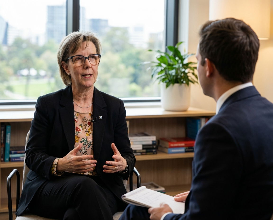 Maria Luis Albuquerque speaking in an interview with Oliver Crook.