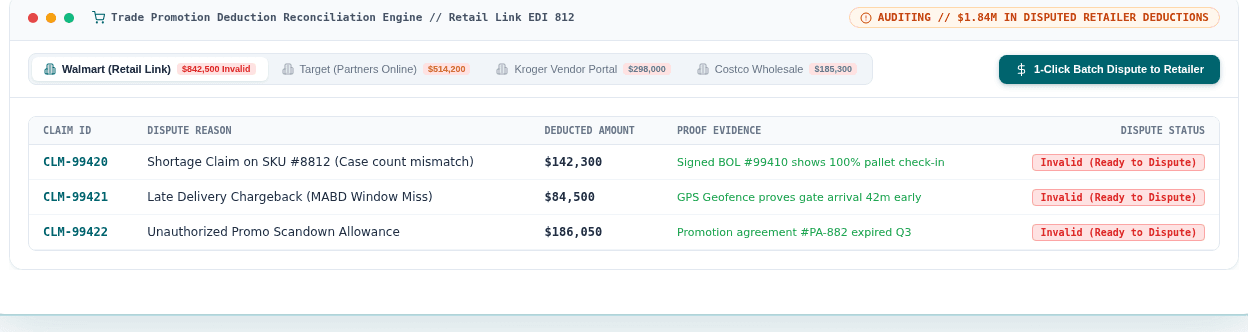 Retail Deduction Reconciliation Accelerator UI Preview
