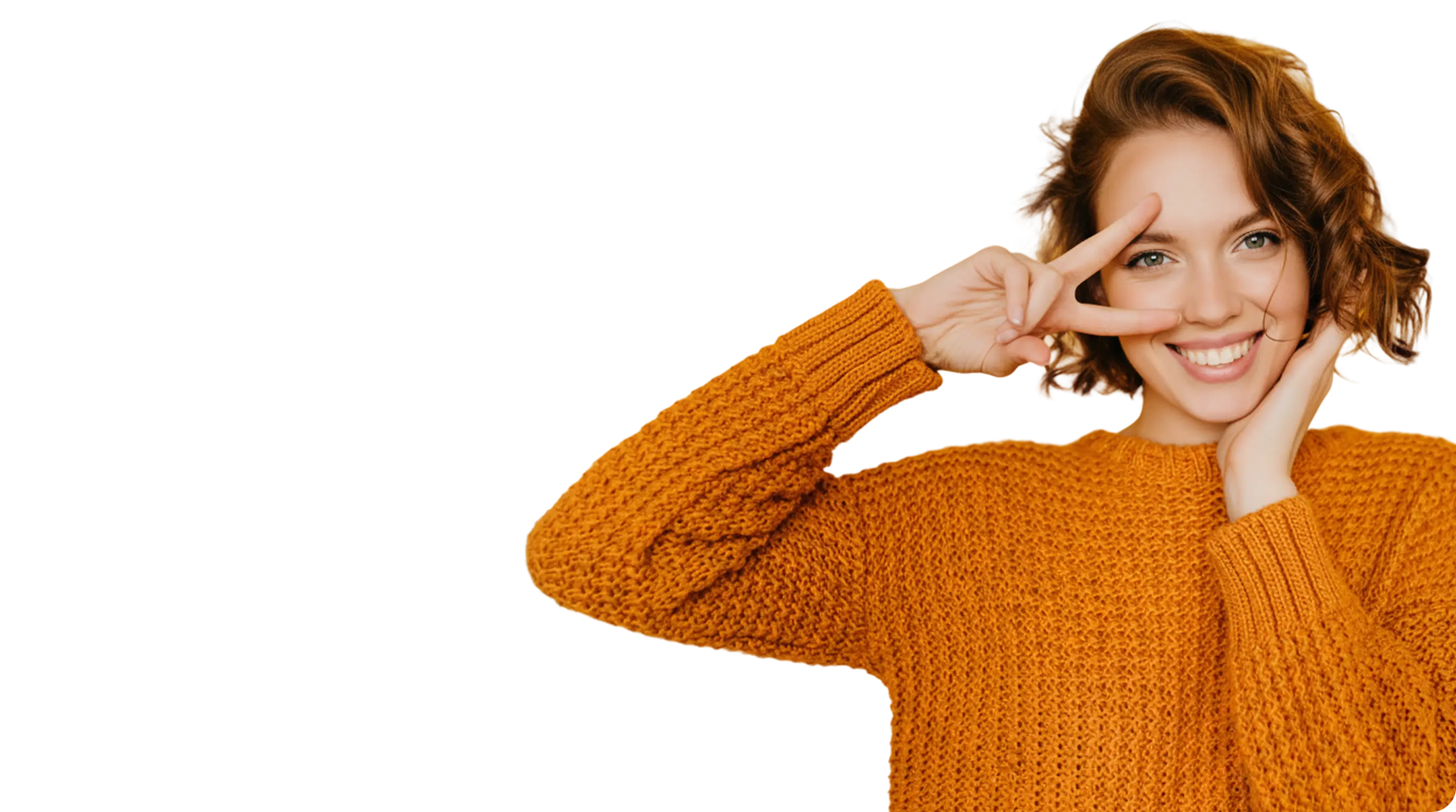 happy smiling woman with good eyes