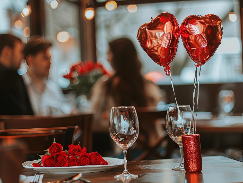 valentines-day-restaurantp-reparation-roses-balloons