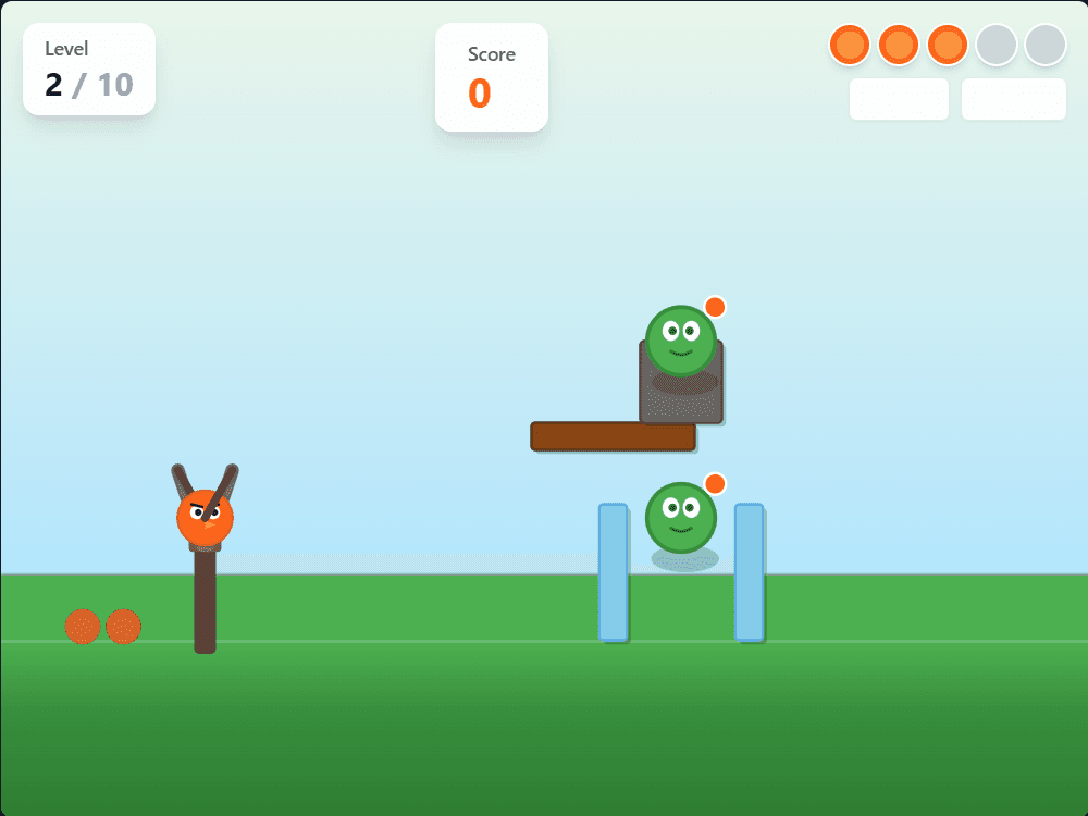 Bird Sling Quest game start screen with play game button and bird icon