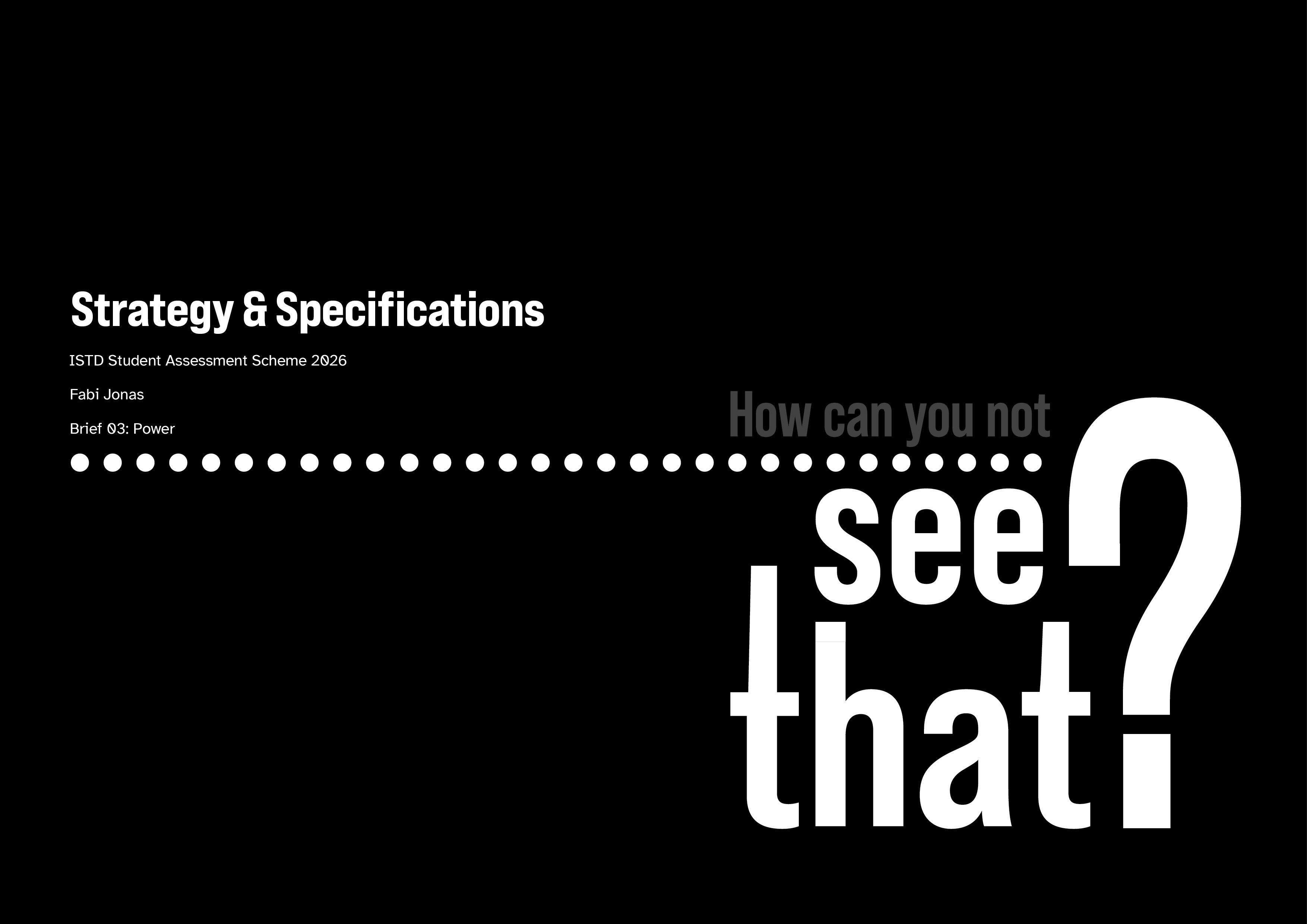 Stratge< & Specifications document cover