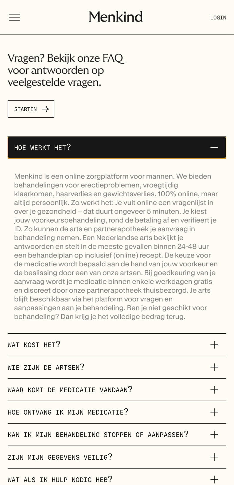 Menkind website screenshot