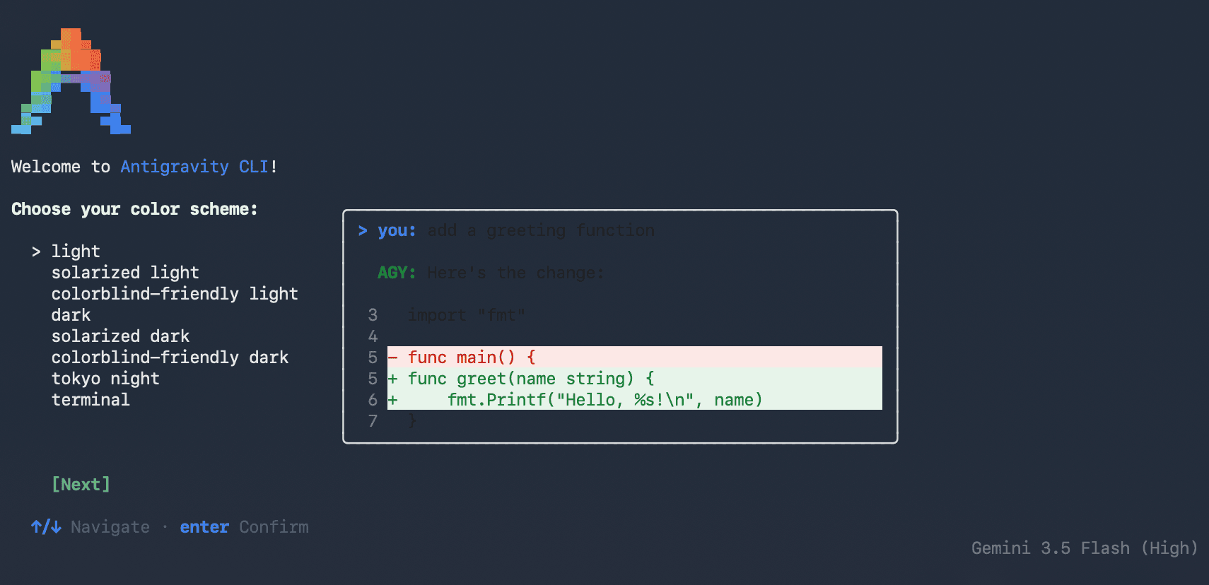 Setting CLI theme