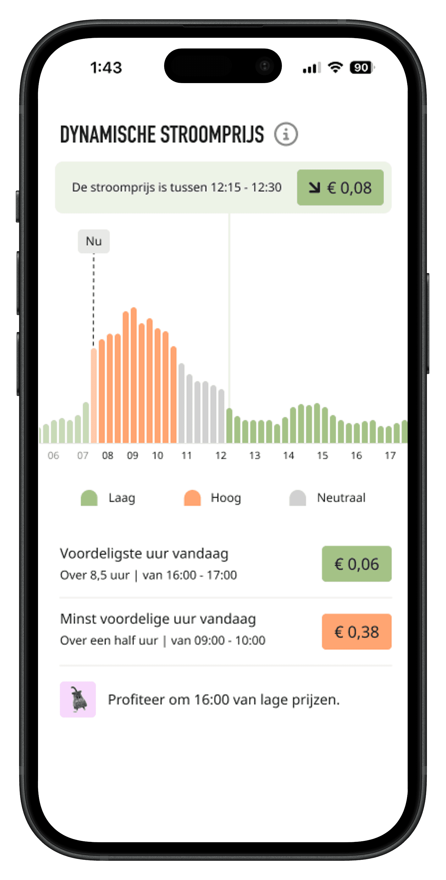 Hegg app thuisbatterij acvititeit en widget