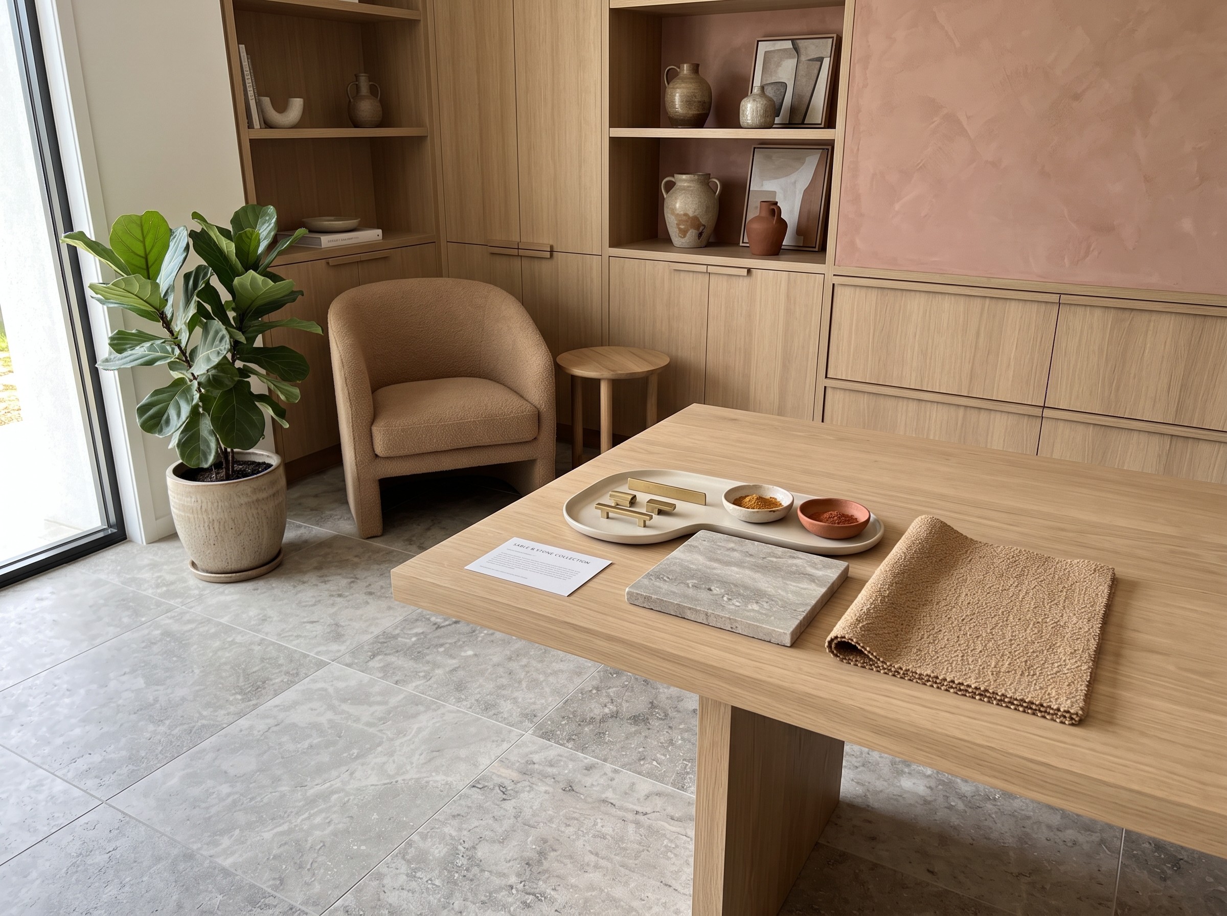A finished show-home corner using the palette in situ 