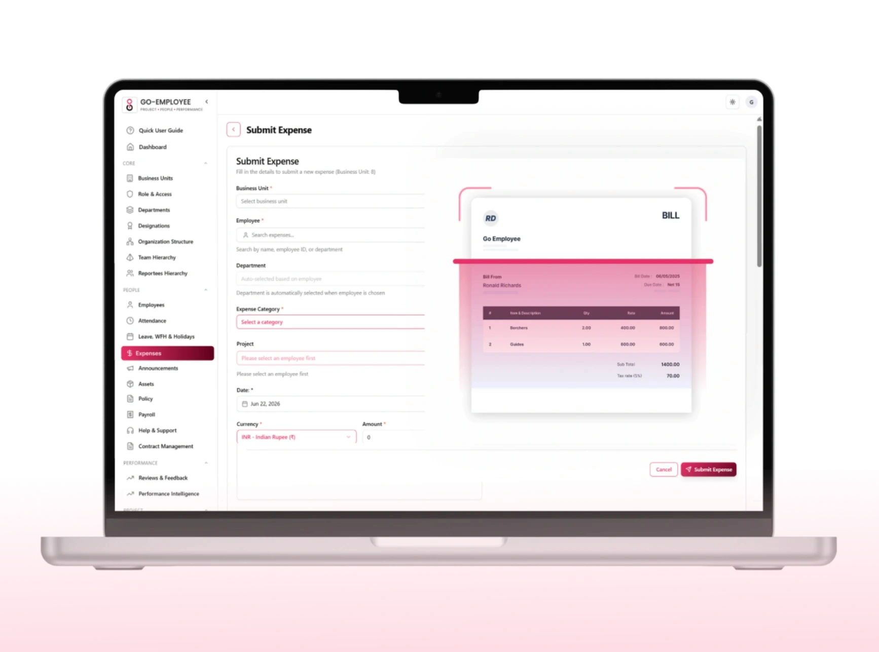 Go Employee OCR-Based Receipt Scanning