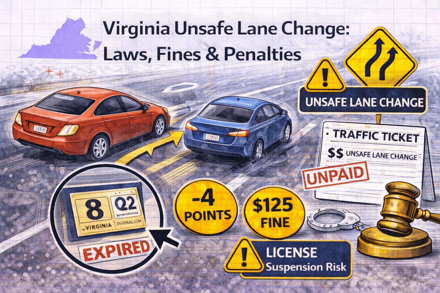 Virginia seatbelt law fines for all passengers infographic