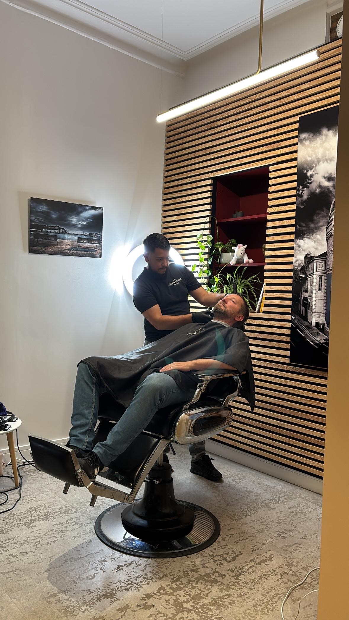 people sitting in front of table talking and eating