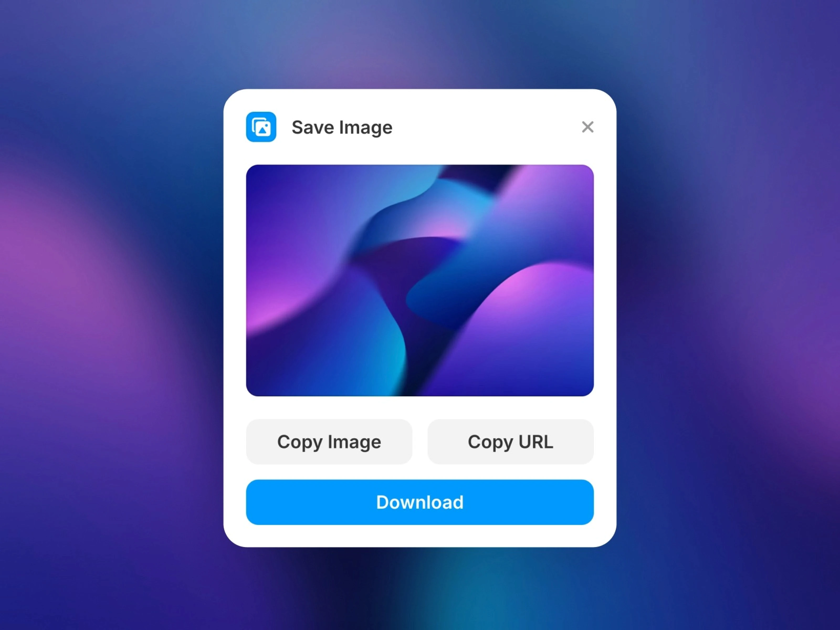 This is the Save Image window with an image-saving option on a purple gradient background.