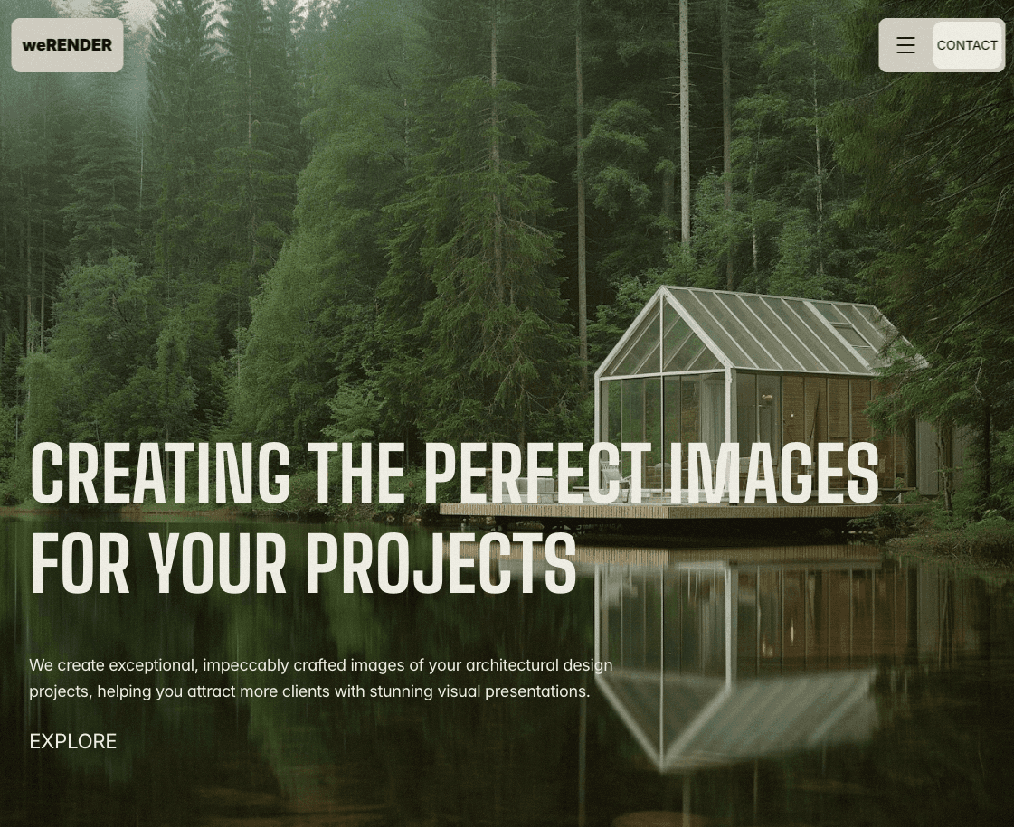 Hero image of werender website