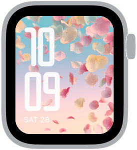 petal morning Apple Watch face preview 4 featuring floral, gradient, modern, and spring.