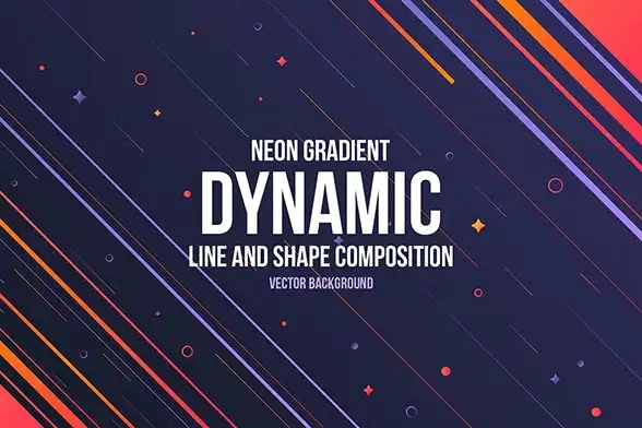 Dynamic gradient lines background, abstract geometric vector composition